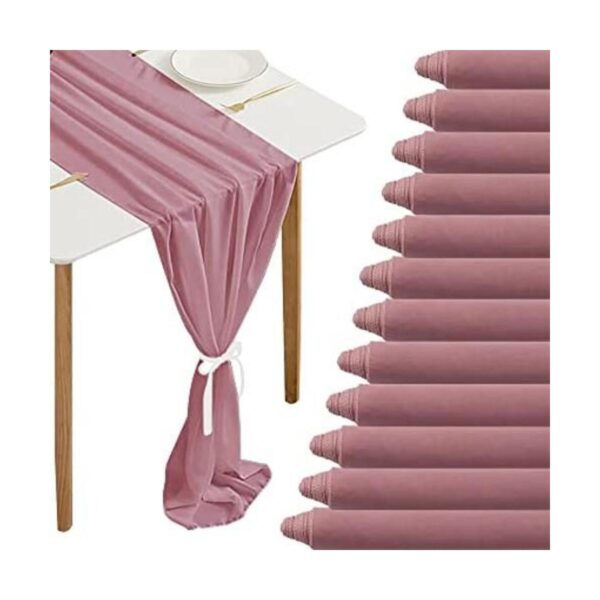 Fivenl 12 paquetes de caminos de mesa de gasa de 10 pies