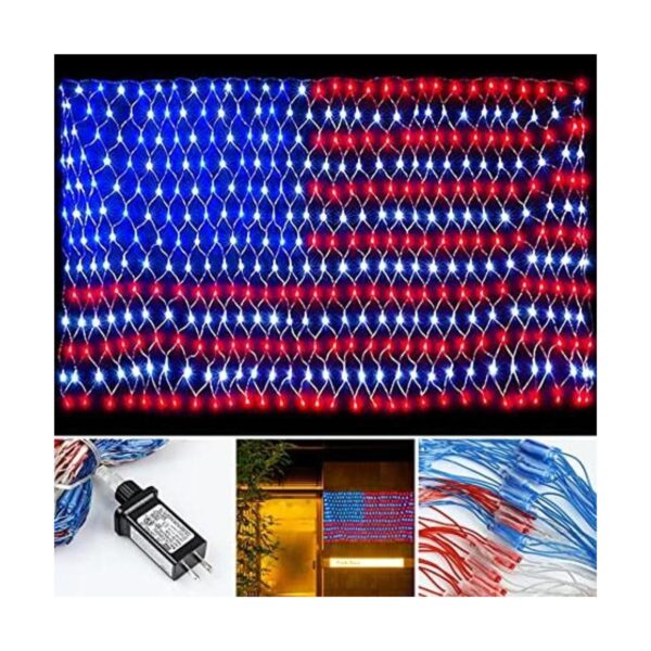 MUYUN Luces de bandera americana con energía solar y_1