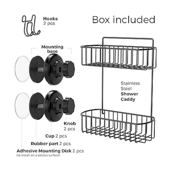 HASKO accessories Organizador de ducha con ventosa cesta_3