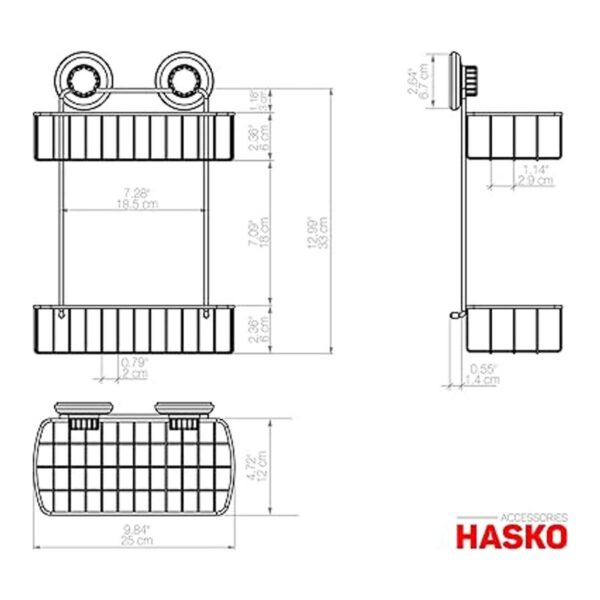 HASKO accessories Organizador de ducha con ventosa cesta_5