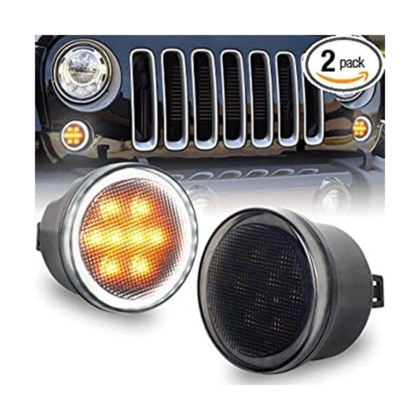 JK Luces direccionales blancas DRL ámbar LED para_1