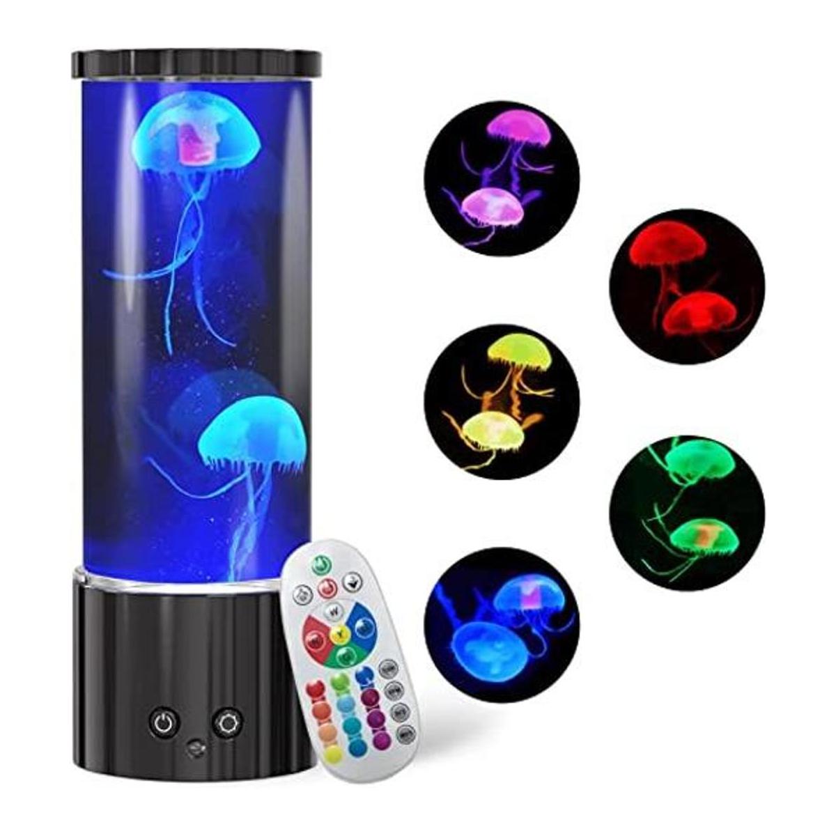 KIKILIVE Lámpara de lava de medusas lámpara de mesa LED