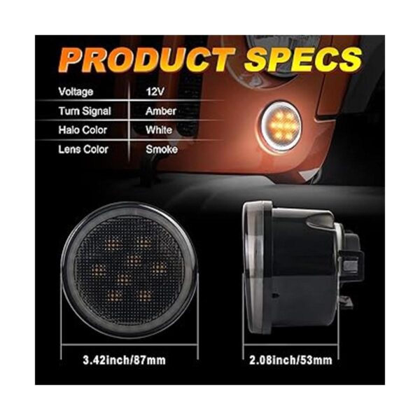 JK Luces direccionales blancas DRL ámbar LED para_3