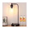Lámpara de mesa industrial con puertos de carga USB AC_1