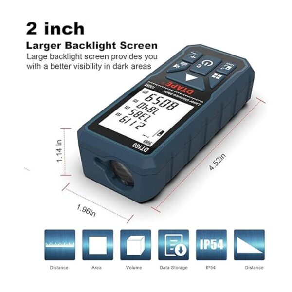 DTAPE Cinta métrica láser digital de 328 pies unidad de