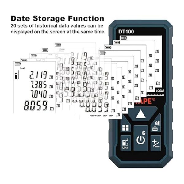 DTAPE Cinta métrica láser digital de 328 pies unidad de