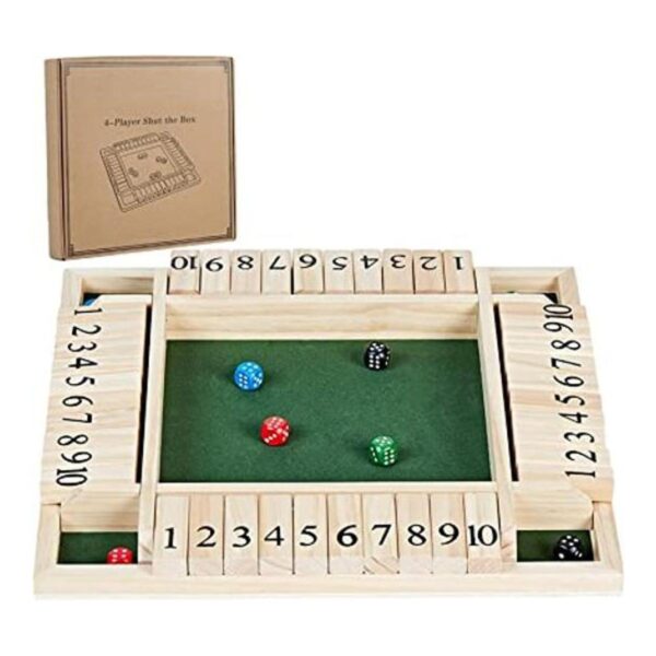 ApudArmis Juego de mesa grande de madera con dados de 4_1