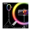 Kit de luz de anillo blancoRGB de 12 pulgadas con trípode_4