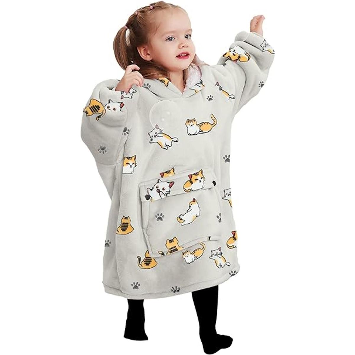 Manta con capucha para niños pequeños de 2 a 6 años de