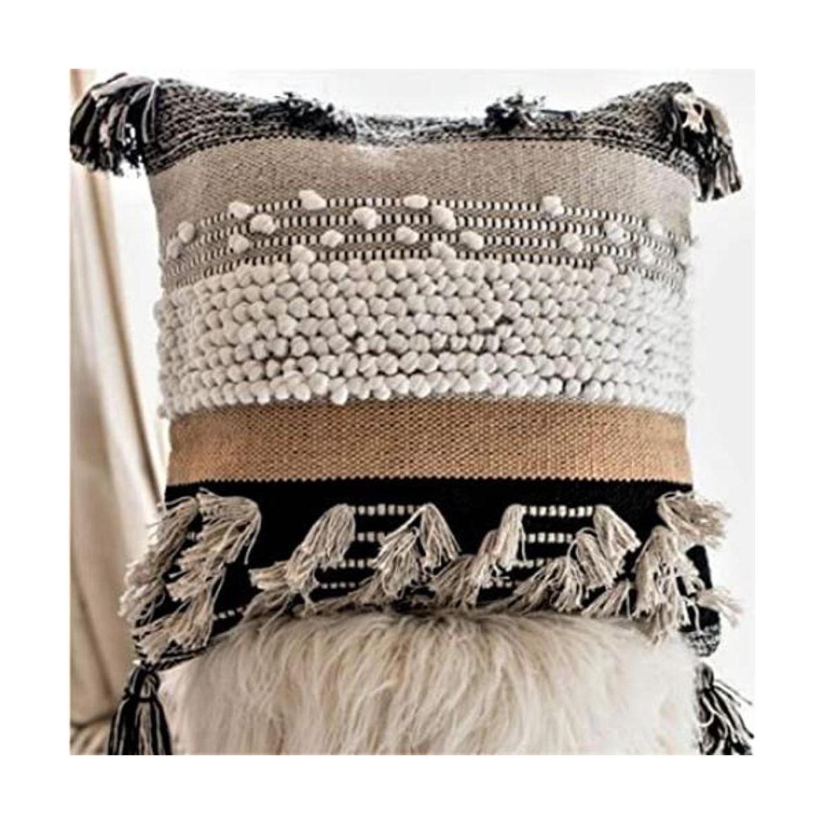 Funda de almohada decorativa bohemia cuadrada de 18 x 18