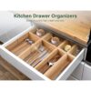 Kootek 6 piezas organizador de cajones de bambú bandeja de