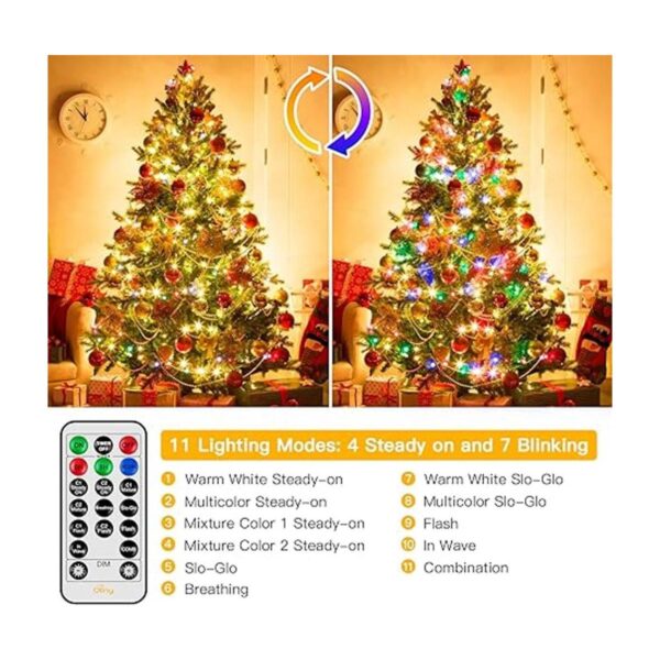 Ollny Cadena de luces de Navidad para exteriores 400 LED_2