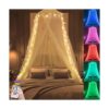 Toldo de cama con luces de estrella para dormitorio de