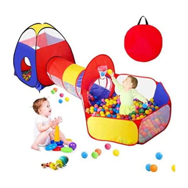 Tienda de campaña 3 en 1 para niños con pozo de bola de_1