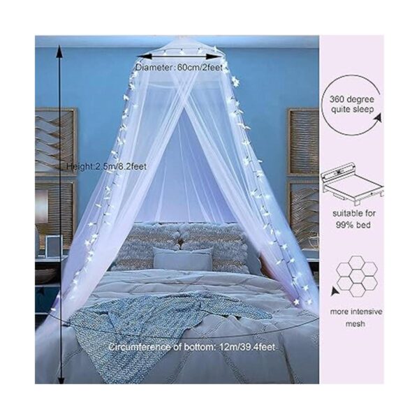 Toldo de cama con luces de estrella para dormitorio de