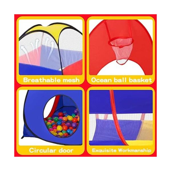 Tienda de campaña 3 en 1 para niños con pozo de bola de_6