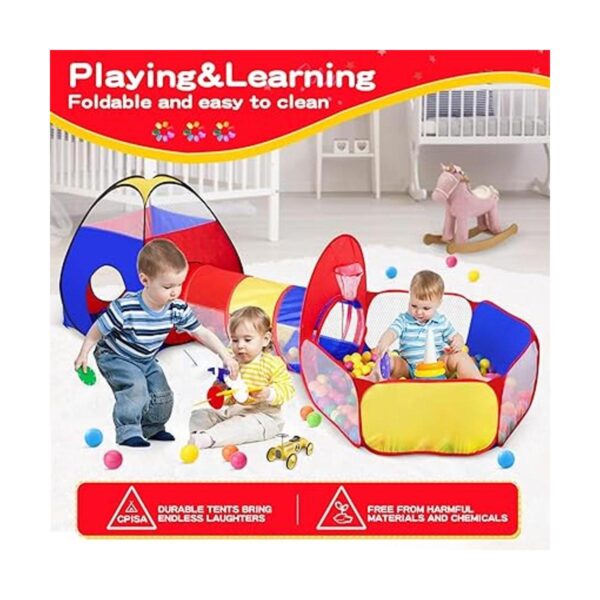 Tienda de campaña 3 en 1 para niños con pozo de bola de_3