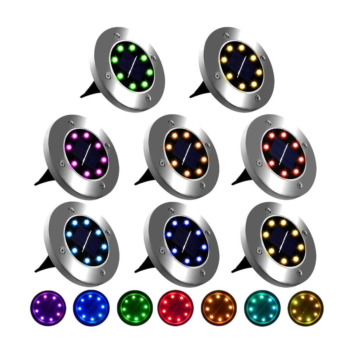 K.E.J. Luces solares de tierra para exteriores paquete de