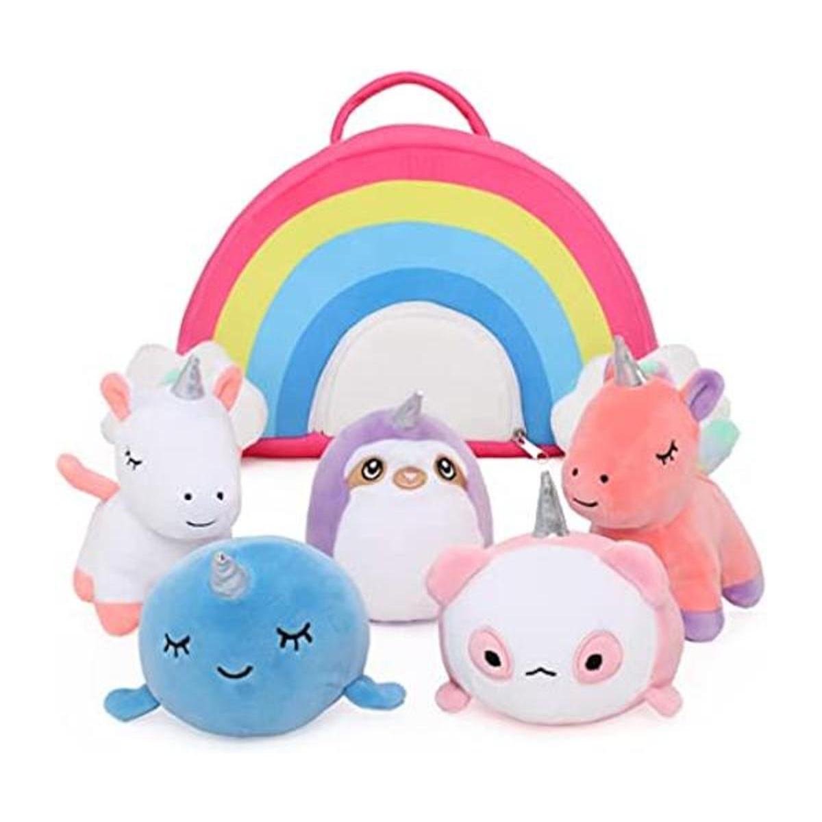 Muiteiur El juego de animales de peluche de unicornio con