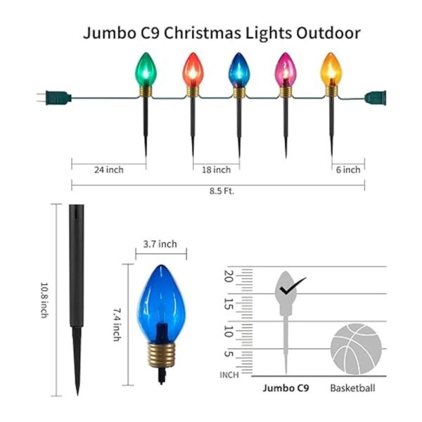 Luces de Navidad Jumbo C9 decoraciones de césped para el_3