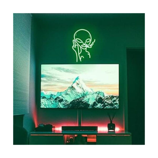 Green Alien Neon Signs Funny LED Light Sign Alien Invasion_4