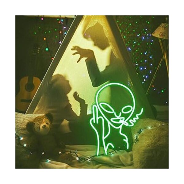 Green Alien Neon Signs Funny LED Light Sign Alien Invasion_5