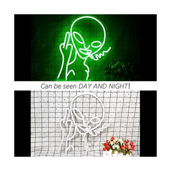 Green Alien Neon Signs Funny LED Light Sign Alien Invasion_6