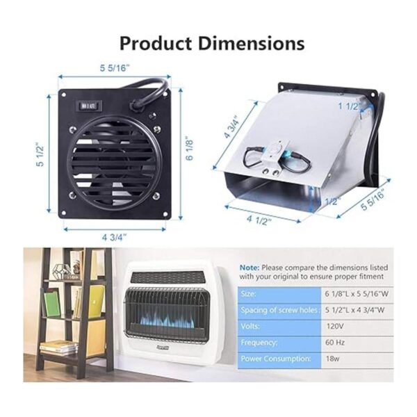 Criditpid Ventilador de calentador de pared sin