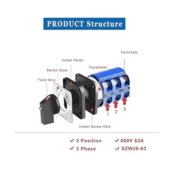 Ketofa SZW2663 Interruptor de leva de cambio rotativo_3