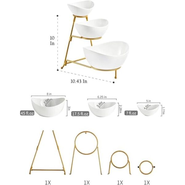LYEOBOH Juego de cuencos para servir de 3 niveles soporte