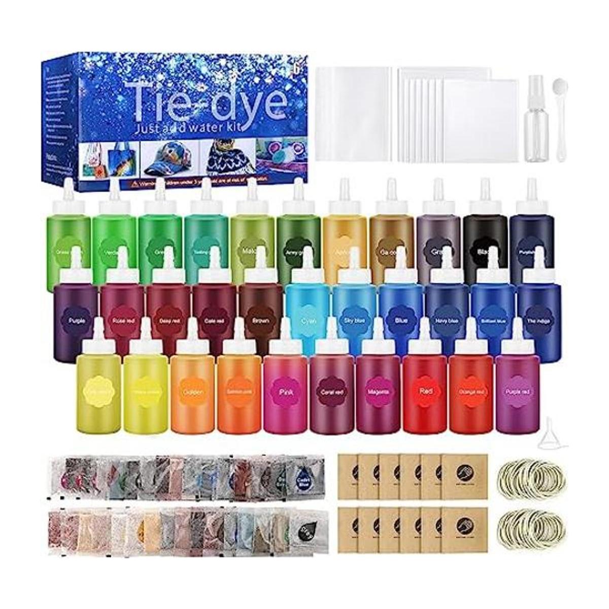 MojiDecor Kit de teñido anudado de 32 colores kit de arte