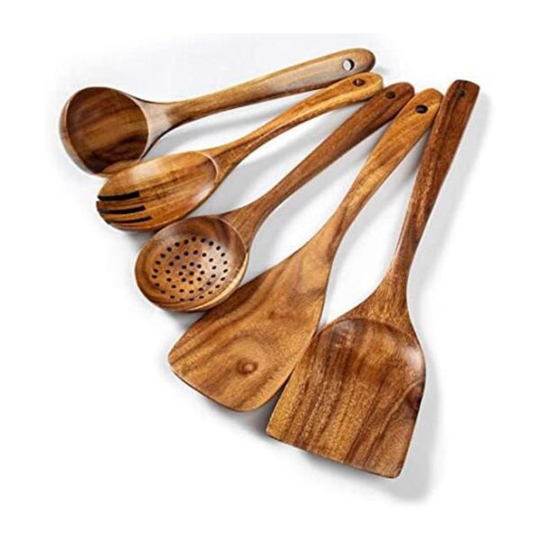 Juego de utensilios de cocina de madera 5 piezas juego