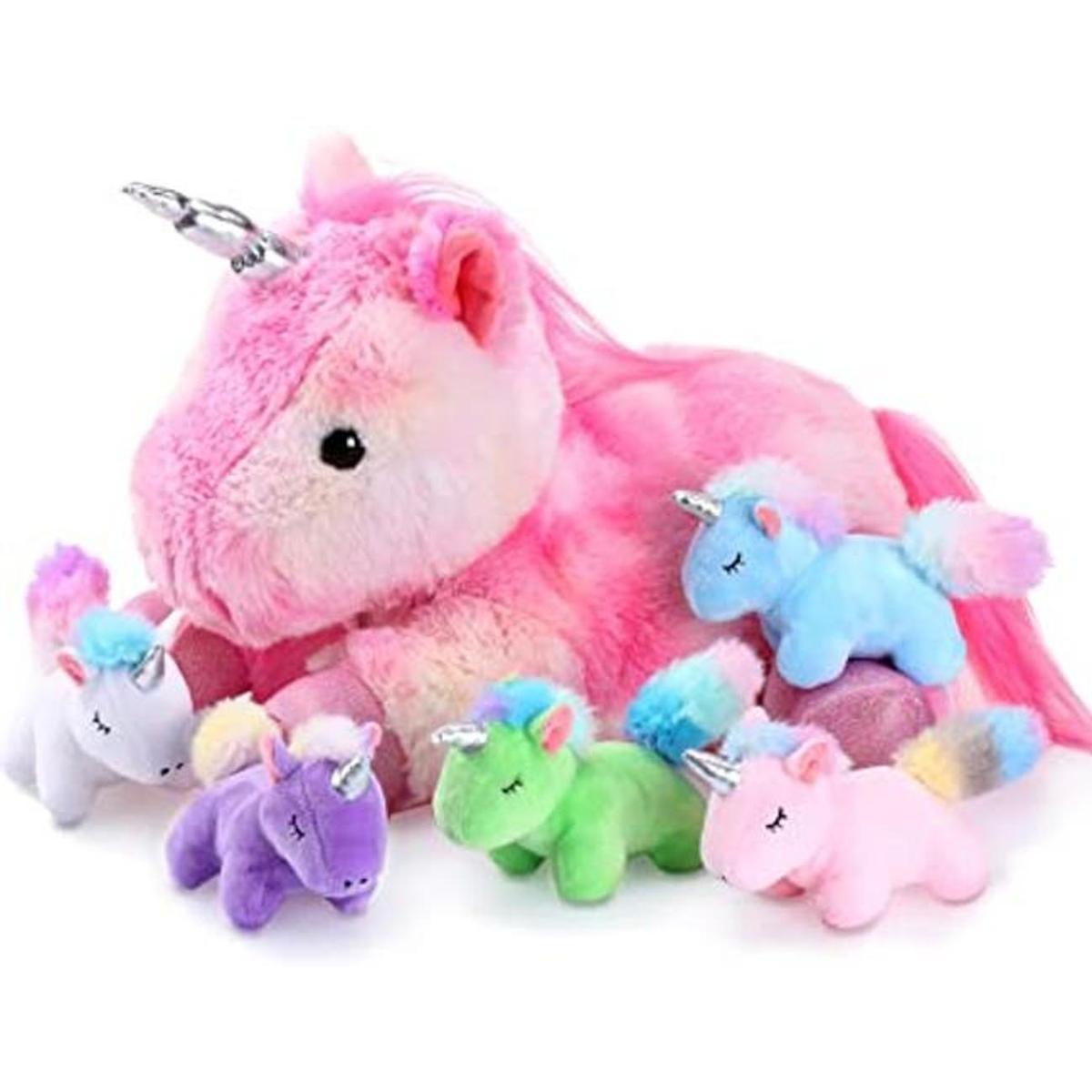 Juego de 6 juguetes de peluche de unicornio 1 animal de