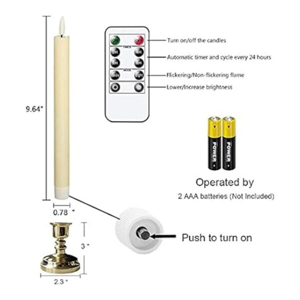 GenSwin Velas cónicas sin llama con control remoto y_4
