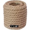 JANNO Cuerda de yute de 0.945 in resistente cuerda de