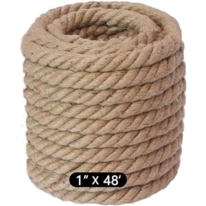 JANNO Cuerda de yute de 0.945 in resistente cuerda de