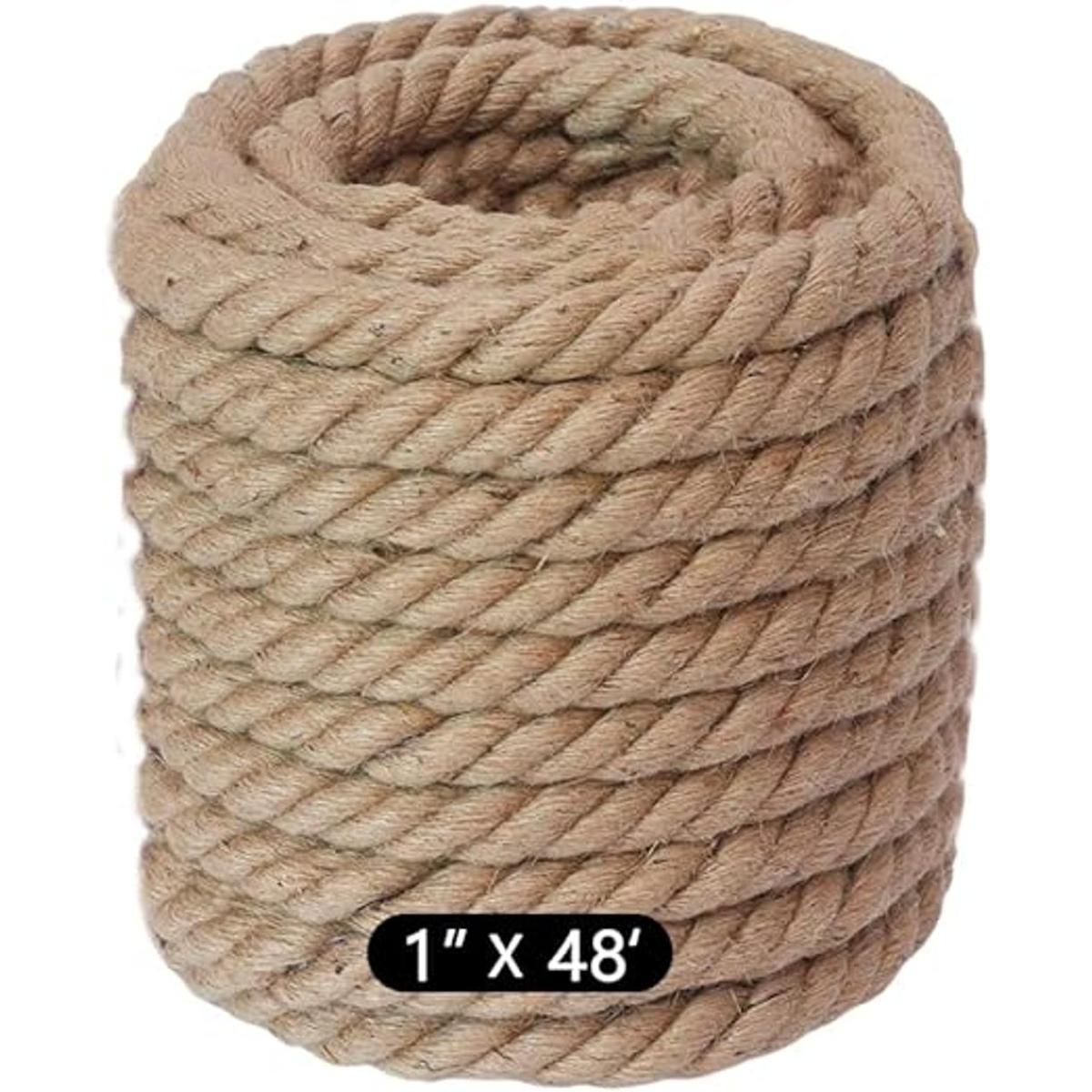 JANNO Cuerda de yute de 0.945 in resistente cuerda de