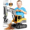Juguetes de excavadora de control remoto para niños con_1