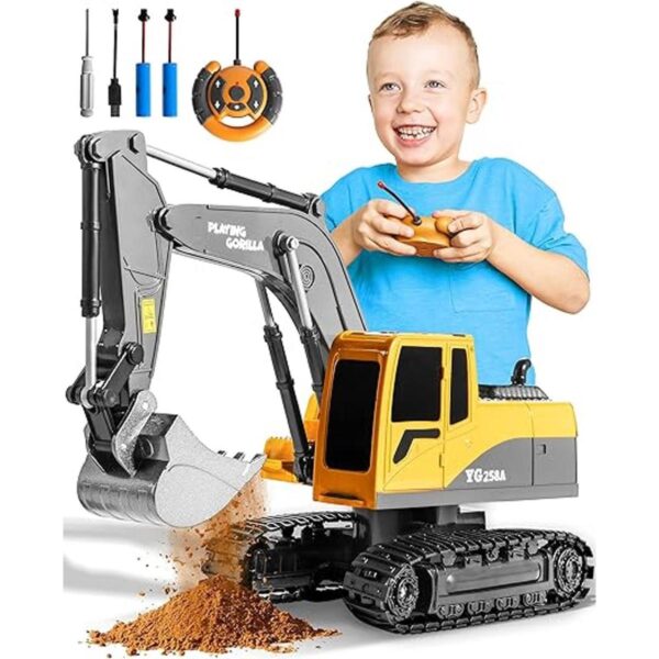 Juguetes de excavadora de control remoto para niños con_1