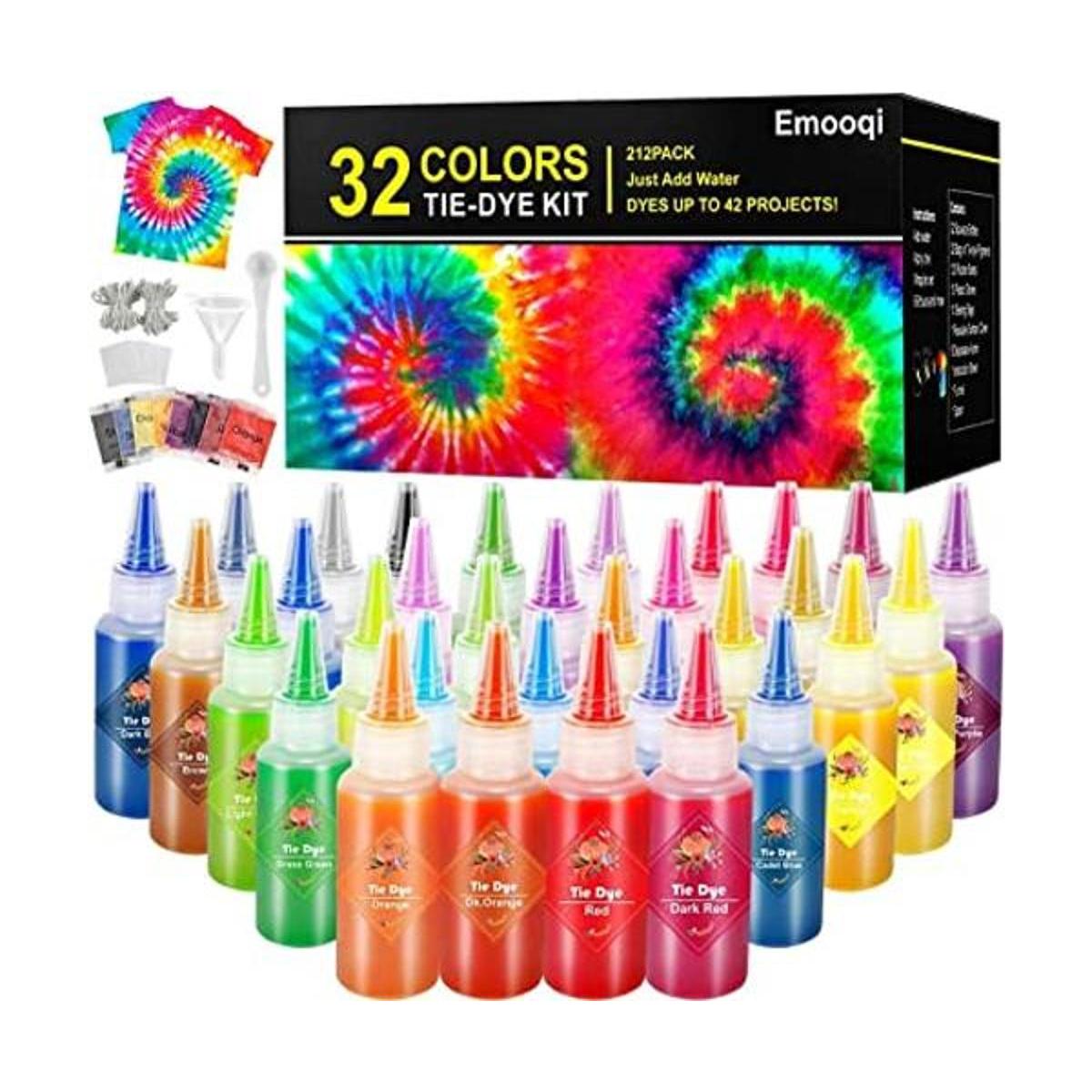 Emooqi Kits de teñido anudado de 32 colores todo en 1