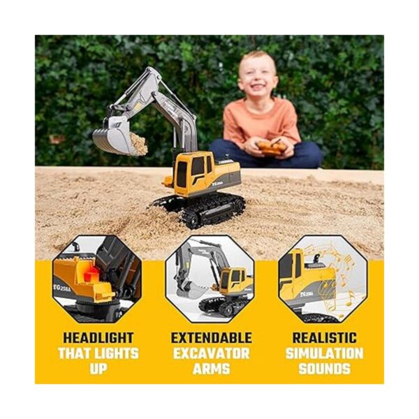 Juguetes de excavadora de control remoto para niños con_2