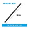 Tubo industrial pintado negro de 34 x 30 pulgadas