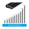 Tubo industrial pintado negro de 34 x 30 pulgadas