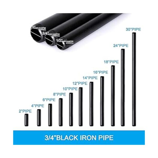 Tubo industrial pintado negro de 34 x 30 pulgadas