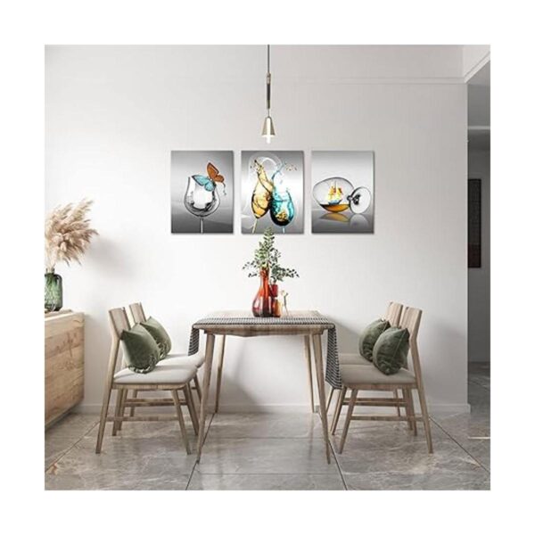 LyerArtork 3 piezas de lienzo de cocina para pared copa_2