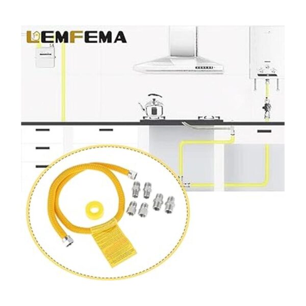 Kit de conector de línea de gas inoxidable flexible de 48