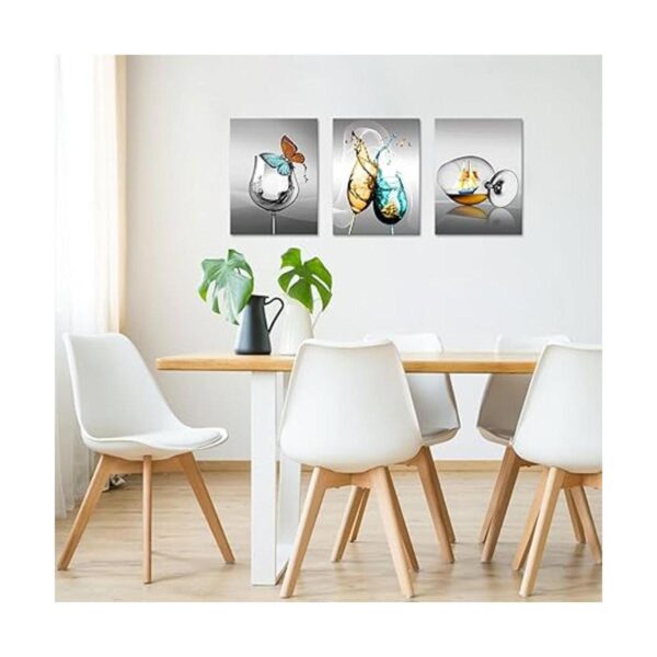 LyerArtork 3 piezas de lienzo de cocina para pared copa_5