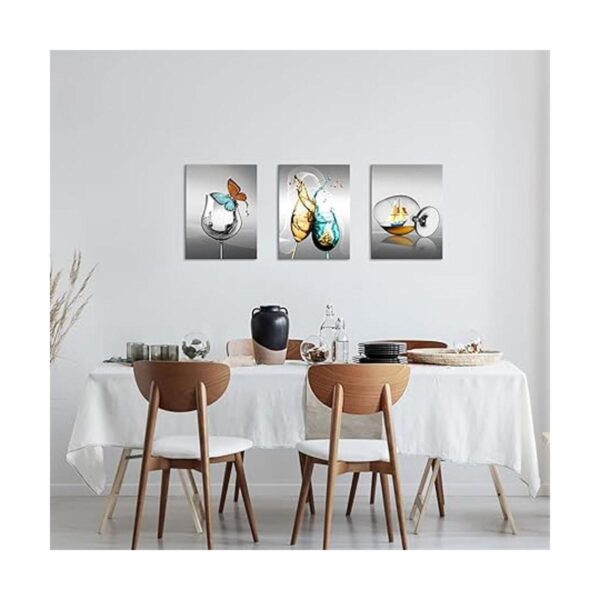 LyerArtork 3 piezas de lienzo de cocina para pared copa_3