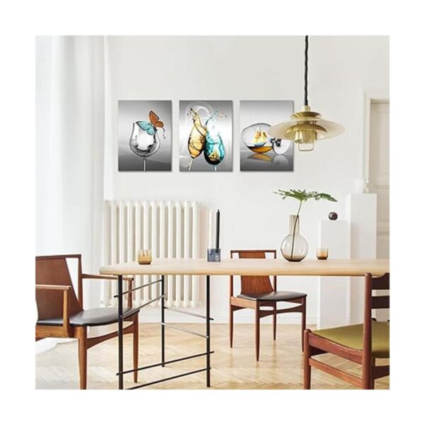 LyerArtork 3 piezas de lienzo de cocina para pared copa_4