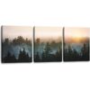 Lienzo con diseño de bosque bañado en luz solar pintura_1